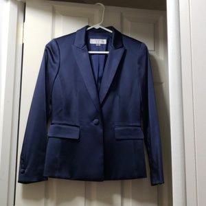 Navy blue silk blazer